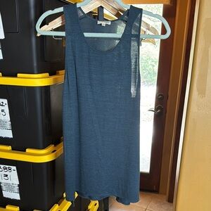Aritzia Wilfred Free Marl Knit Ornella Racer Tank Top Blue Black Size Small